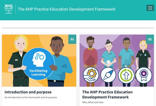 NHS Education for Scotland  The AHP Practice Education Development Framework   Introduction and purpose  The AHP Practice Education Development Framework